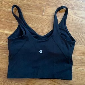 Lulu Lemon black crop top / built in sports bra size 4